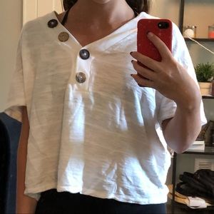 Anthropologie Buttoned Crop Top